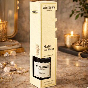 NIB Winedown MERLOT Vintage Wine Inspired Scents Reed Diffuser